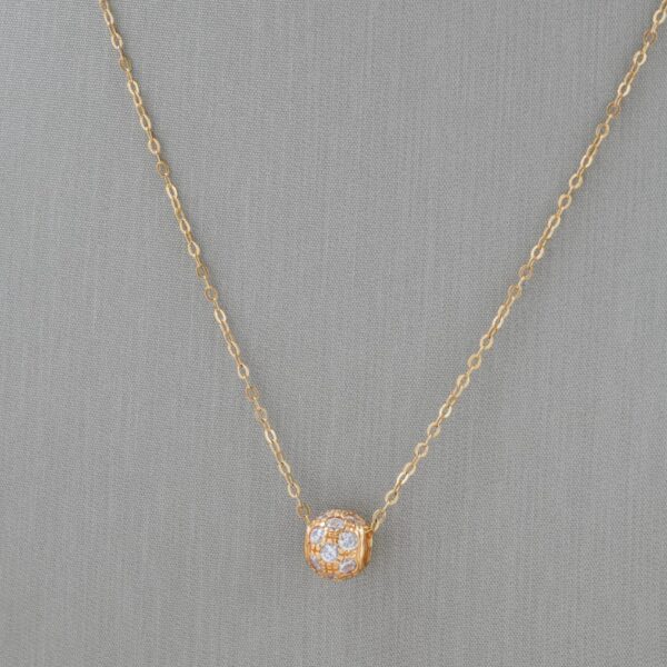 Collar bola de fuego con circones en oro amarillo 18k