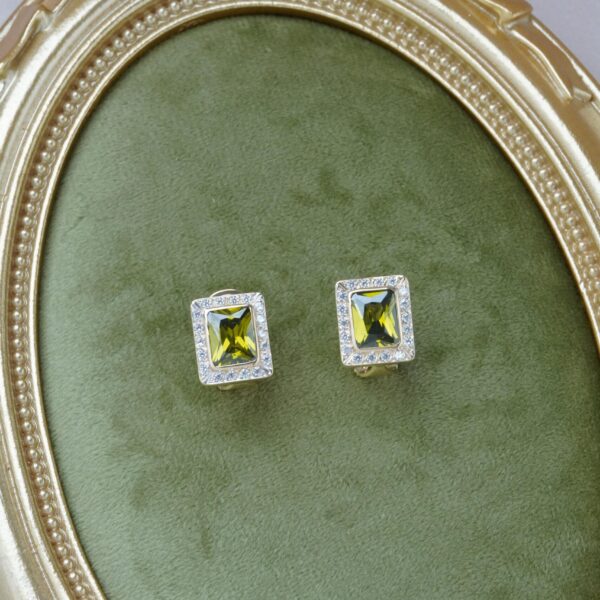 Aretes de topacio con circones en oro amarillo y blanco