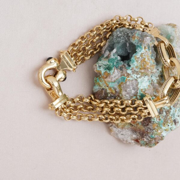 Pulsera Vintage malla multiple de oro 18k