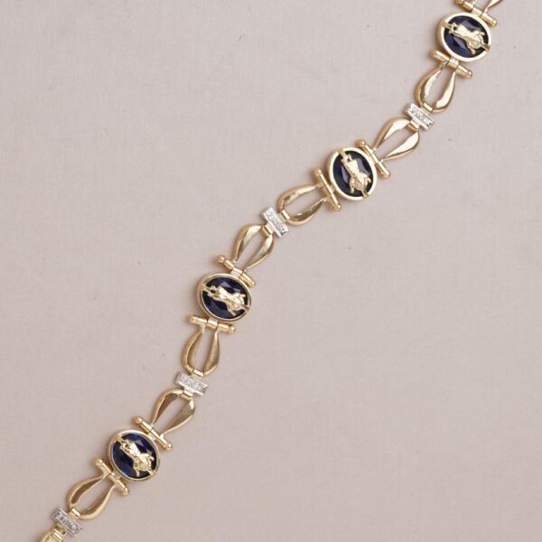 Pulsera de Jesus con zafiros en oro 18k