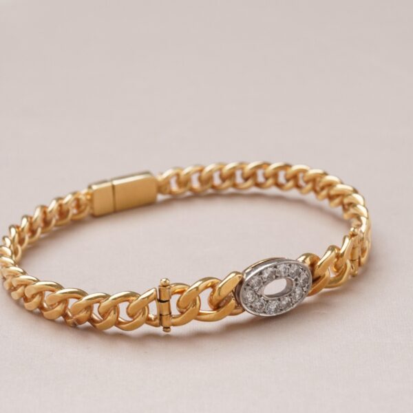 Pulsera halo de diamantes en oro 18k