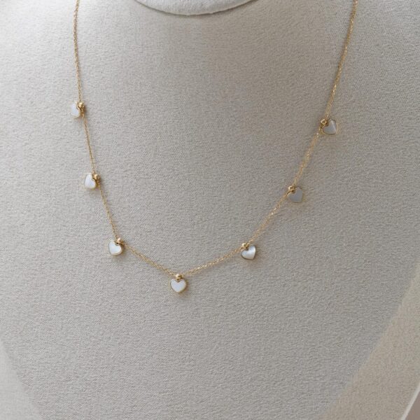 Collar corazones de madre perla