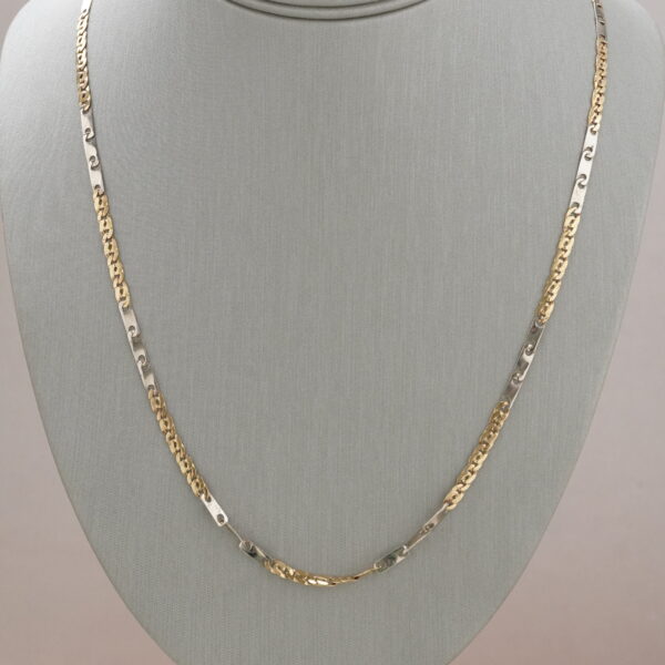 Cadena de dos oros blanco y amarillo